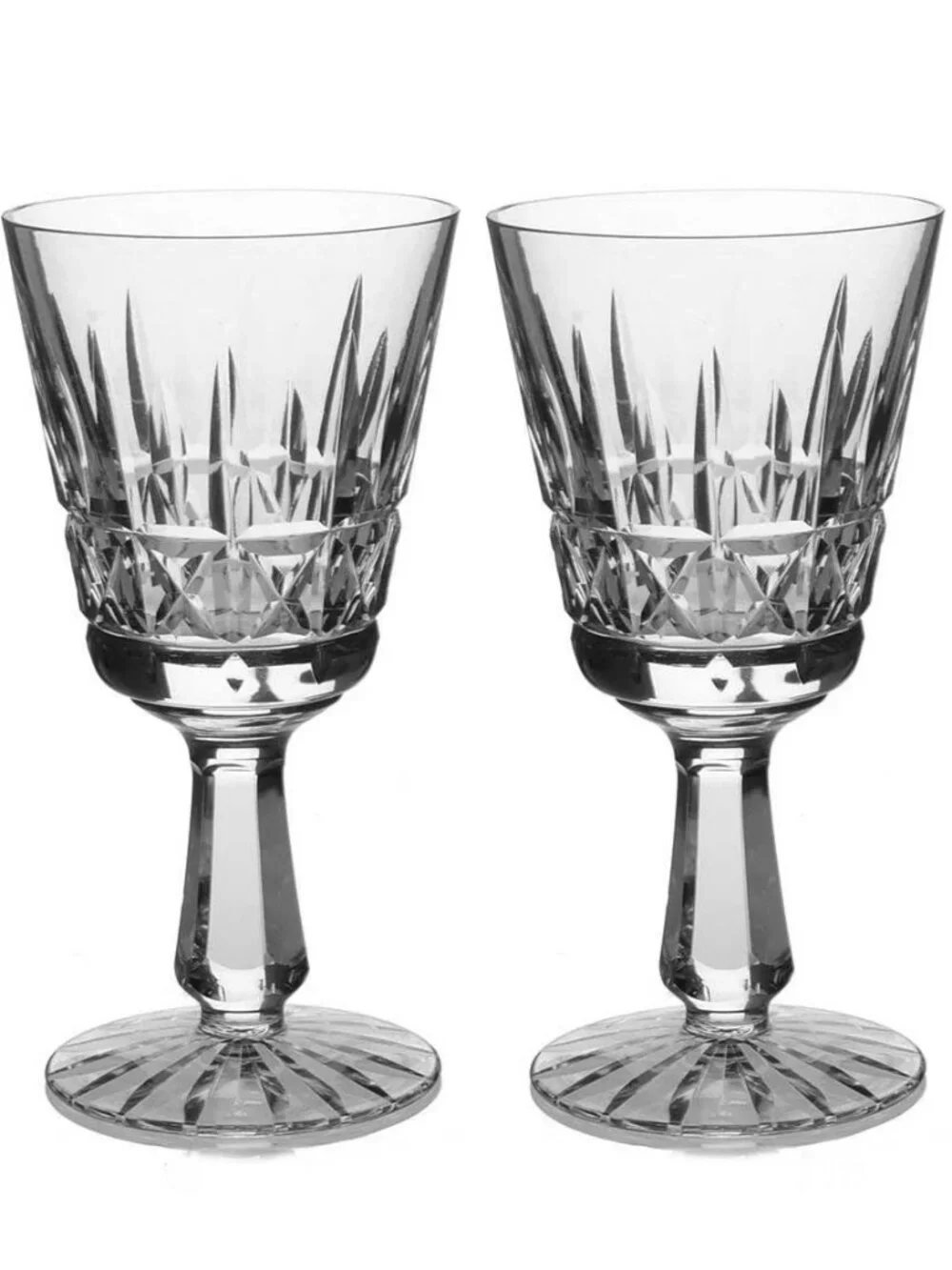 Pair Waterford Crystal Kylemore Water Goblets Footed Stemware Glass 6 3/4